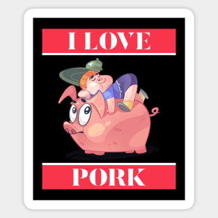 I Love Pork Sticker